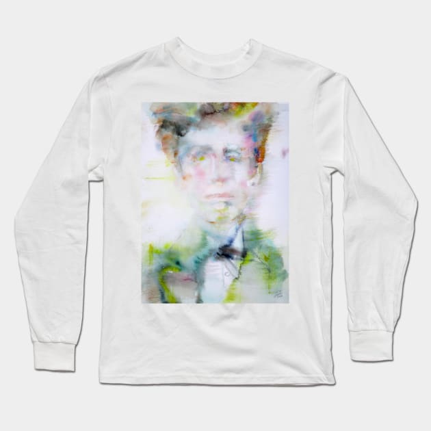 ARTHUR RIMBAUD watercolor portrait .2 Long Sleeve T-Shirt by lautir